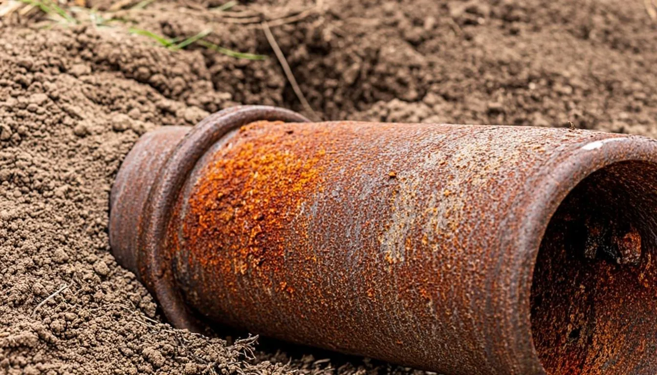 Corroded cast iron sewer pipe section removed from a Sarasota home