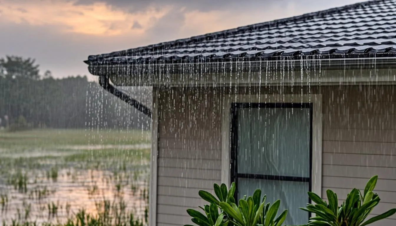 Rain-soaked yard in Sarasota after a heavy storm, when underground plumbing symptoms often appear