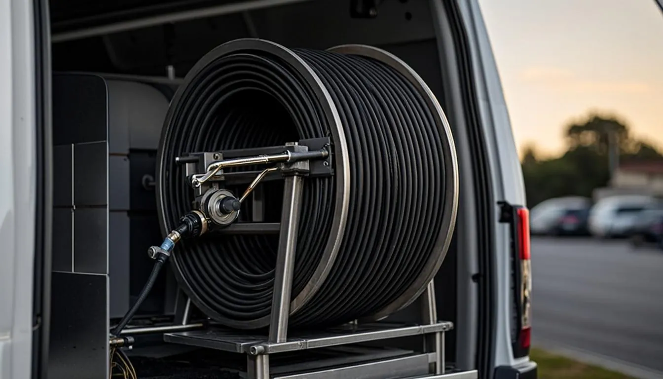 Sewer inspection camera head and reel, the tool that traces a backup between a Charlotte County home and the county main