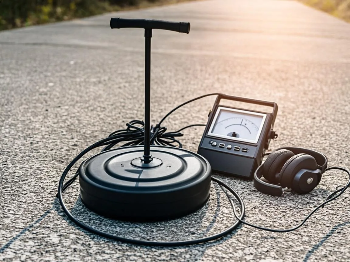 Acoustic leak detection equipment laid out for a survey at a Bradenton FL home
